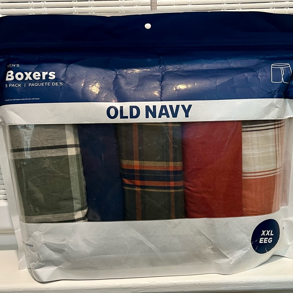 NWT Old Navy Men's Boxer Shorts 5-Pack XXL